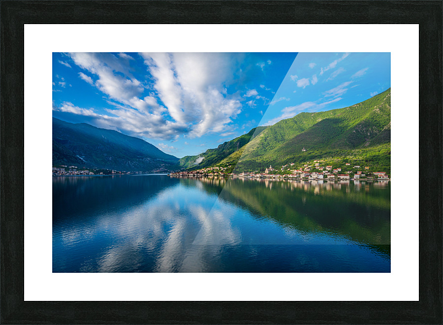 Town of Prcanj on the Bay of Kotor in Montenegro Picture Frame print