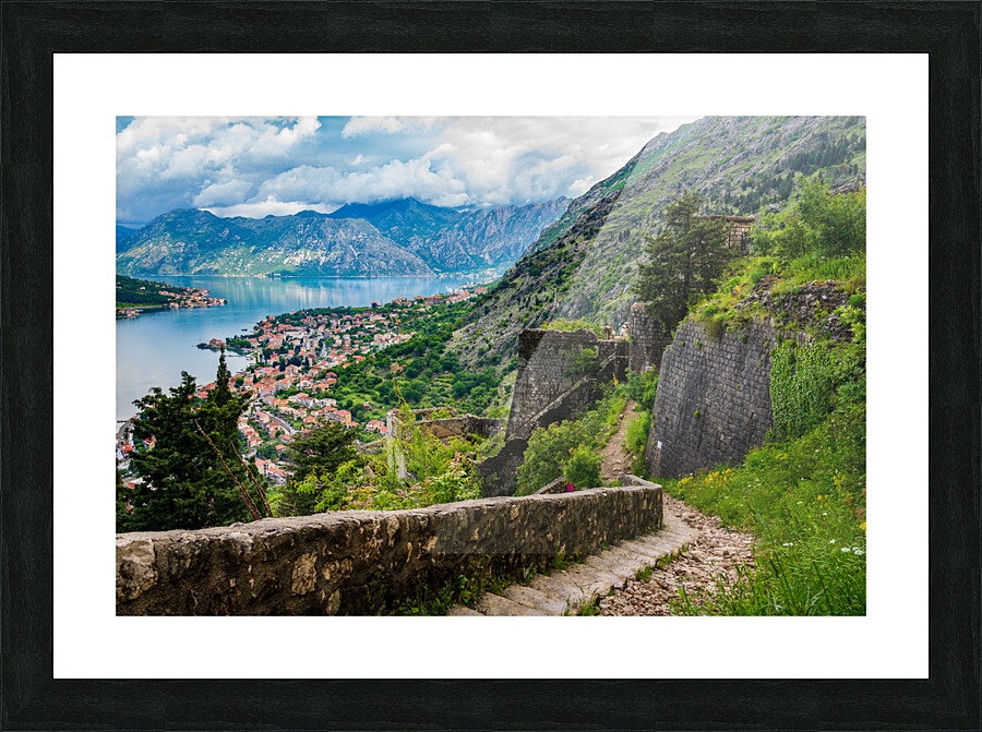 View from above Old Town of Kotor in Montenegro Picture Frame print