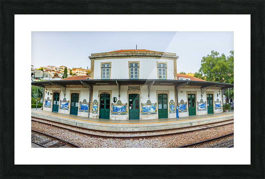 Panorama of Pinhao station in Douro valley Picture Frame print