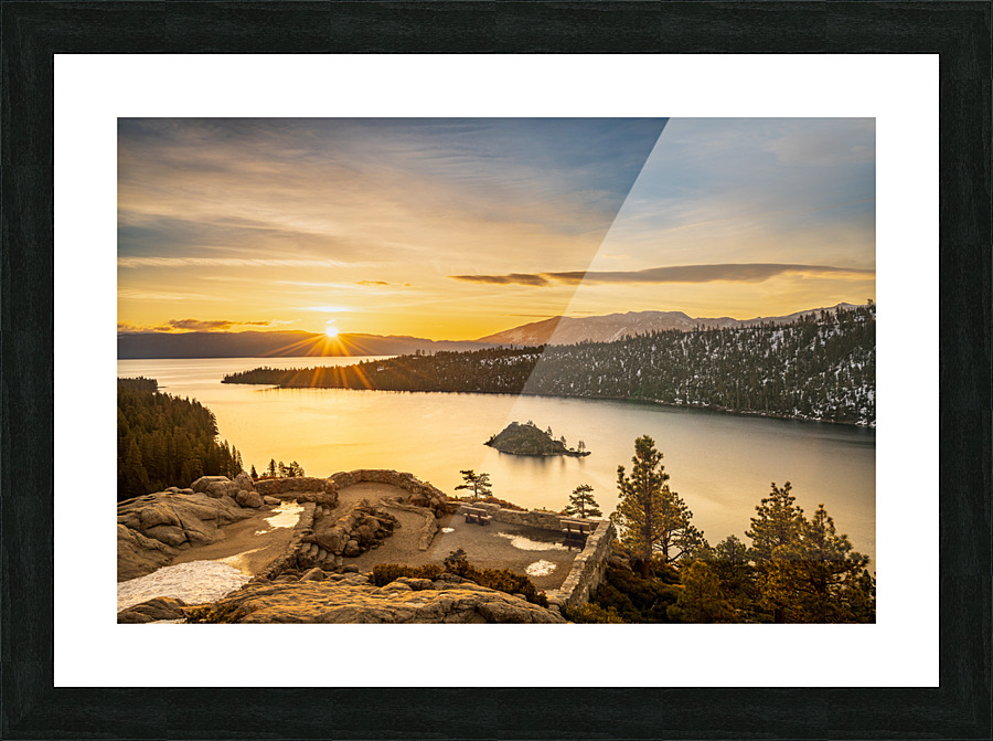 Sunrise over Emerald Bay on Lake Tahoe Picture Frame print