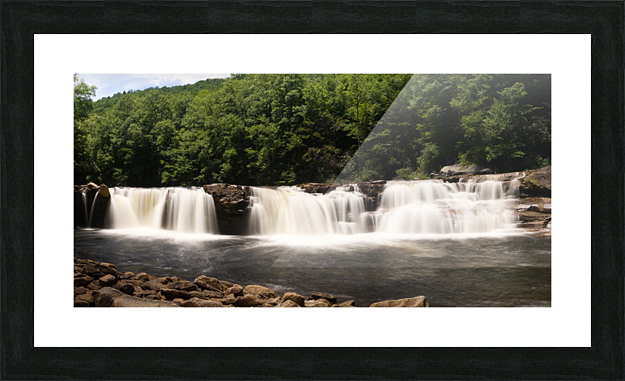 Three distinct waterfalls at High Falls of Cheat Picture Frame print