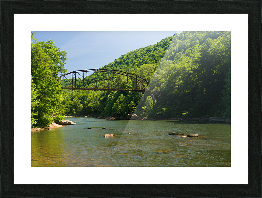 View of Jenkinsburg Bridge over Cheat River Impression et Cadre photo