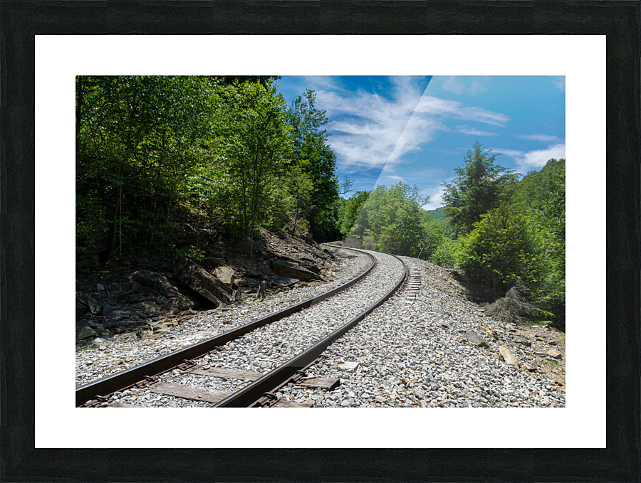Old railway track at High Falls of Cheat Picture Frame print