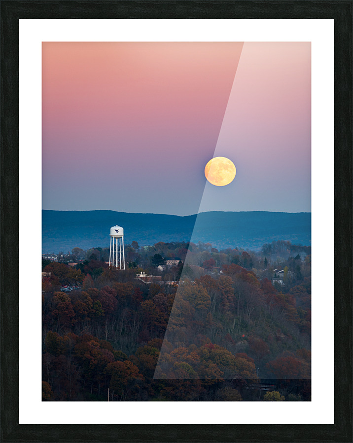 Harvest Supermoon over WVU Morgantown Picture Frame print