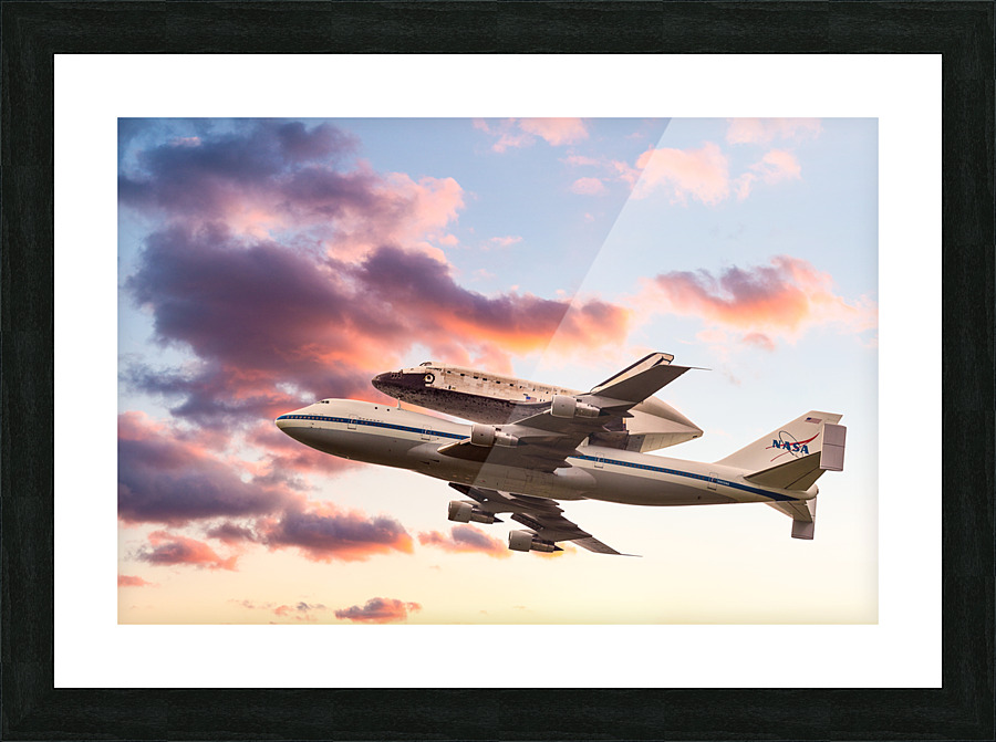 Space Shuttle Discovery flies into retirement Picture Frame print