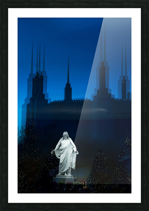 Mormon temple in Washington DC in late winter Picture Frame print