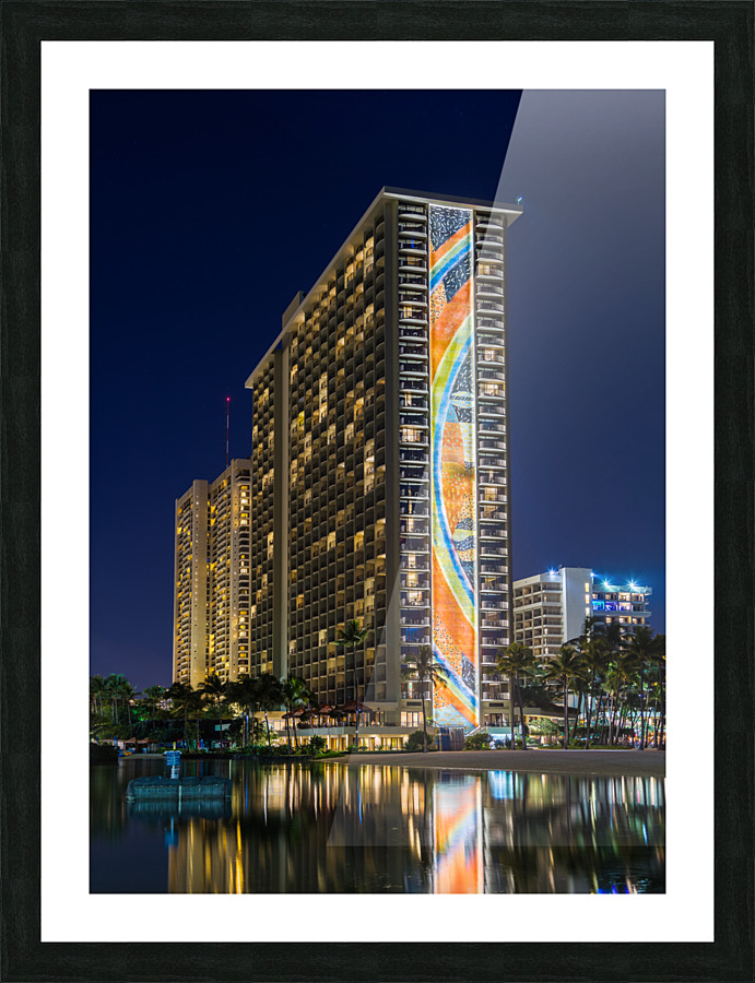 Newly restored tiling mural on Rainbow Tower Picture Frame print