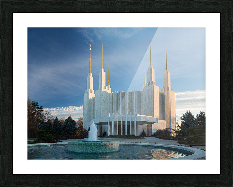 Mormon temple in Washington DC in late winter Picture Frame print