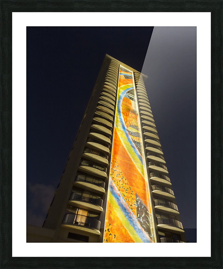 Newly restored tiling mural on Rainbow Tower Picture Frame print