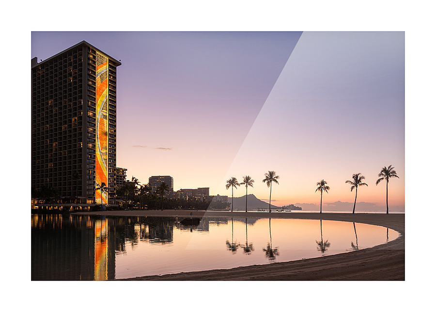 Newly restored tiling mural on Rainbow Tower Picture Frame print