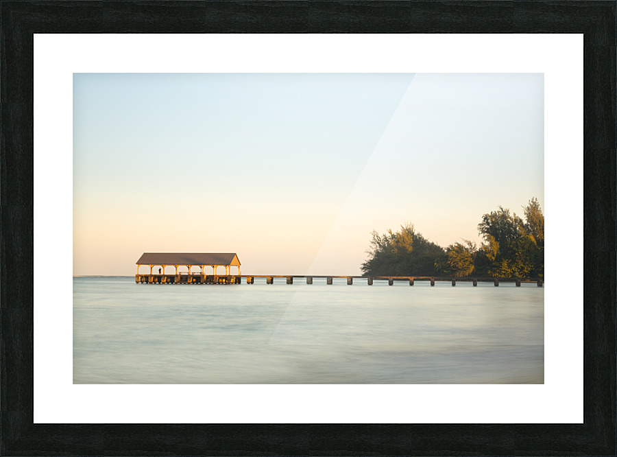 Pier of Hanalei on island of Kauai Picture Frame print
