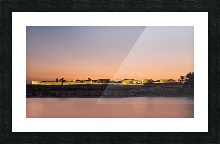 Old Bahrain Fort at Seef at sunset Picture Frame print