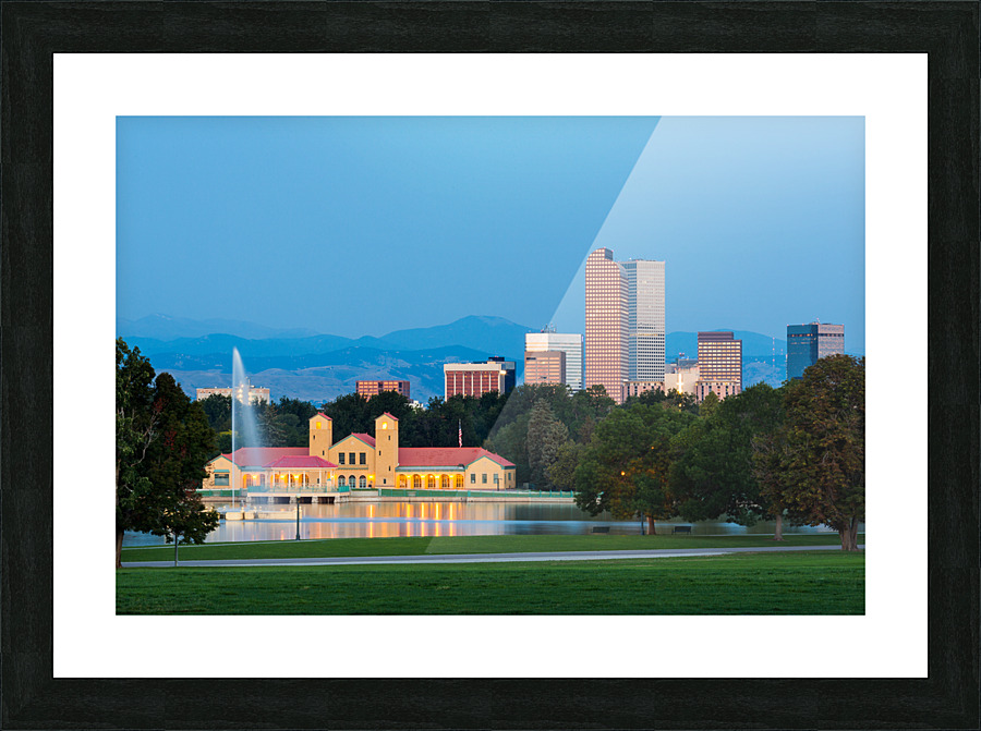 Skyline of Denver at dawn Picture Frame print