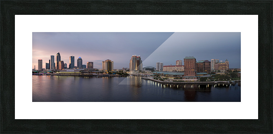 City skyline of Tampa Florida at sunset Picture Frame print