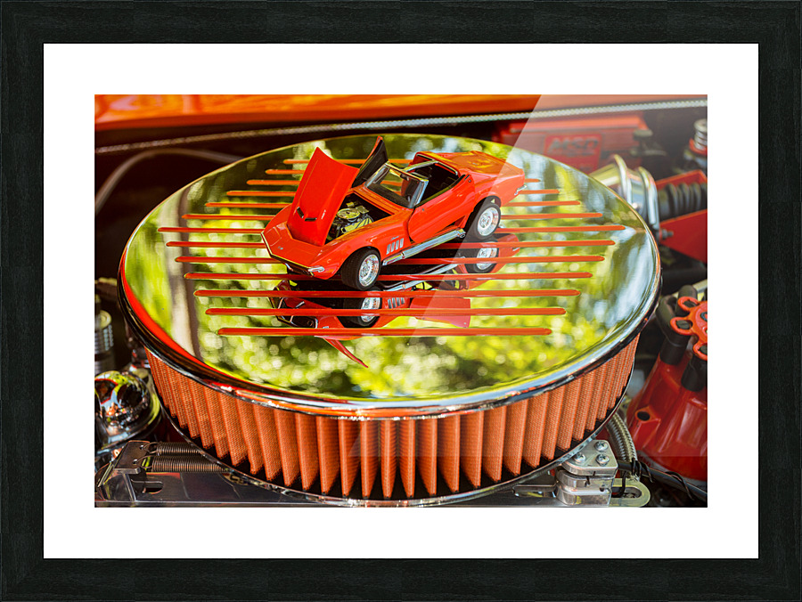 Engine compartment of chromed Stingray Picture Frame print