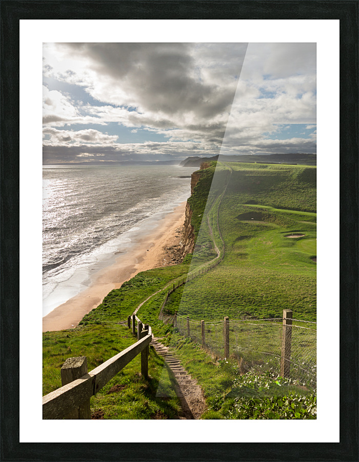 Path on cliffs at West Bay Dorset in UK Picture Frame print