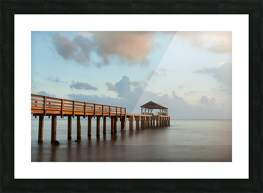 Long exposure Waimea Pier Kauai Picture Frame print