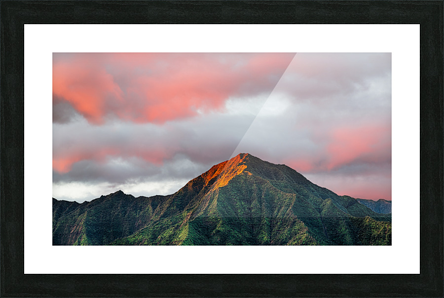 Panorama of Hanalei on island of Kauai Picture Frame print