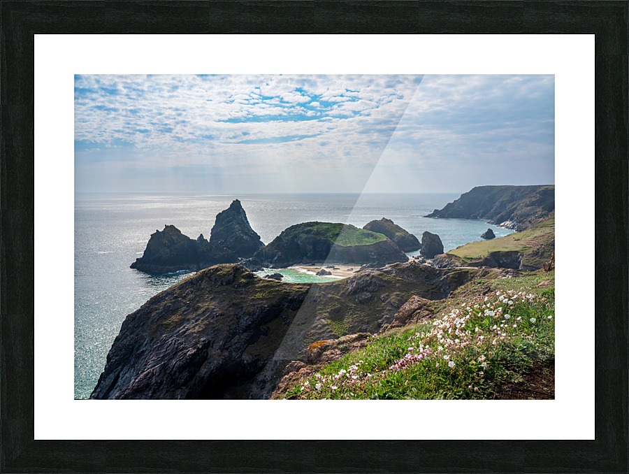 Dramatic rocks at Kynance Cove near the Lizard in Cornwall Picture Frame print