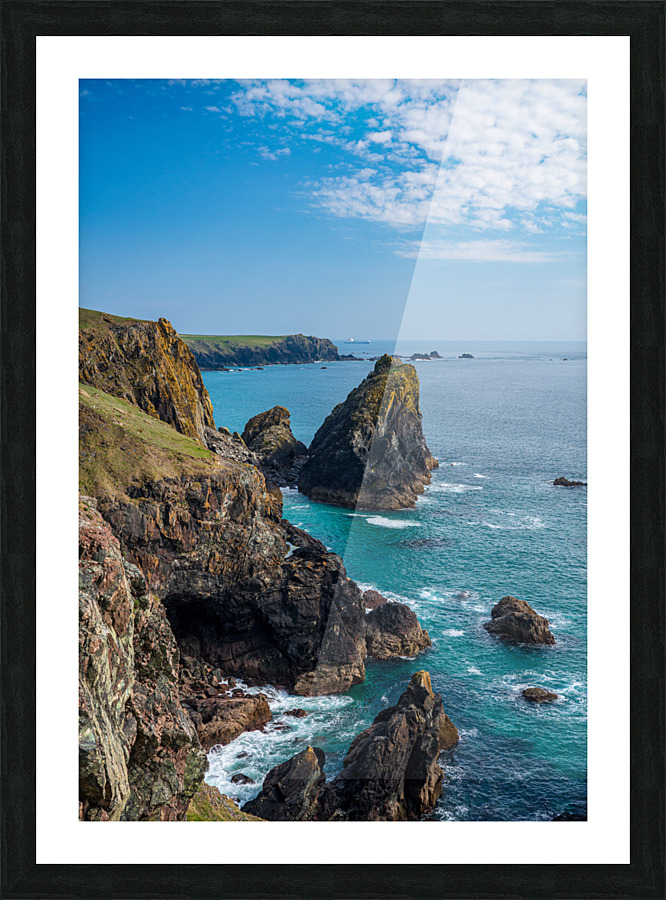 View towards the Lizard from Kynance Cove in Cornwall Picture Frame print