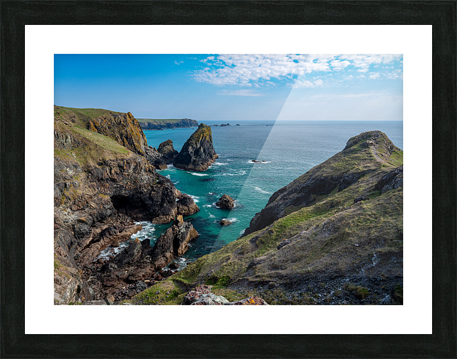 View towards the Lizard from Kynance Cove in Cornwall Picture Frame print