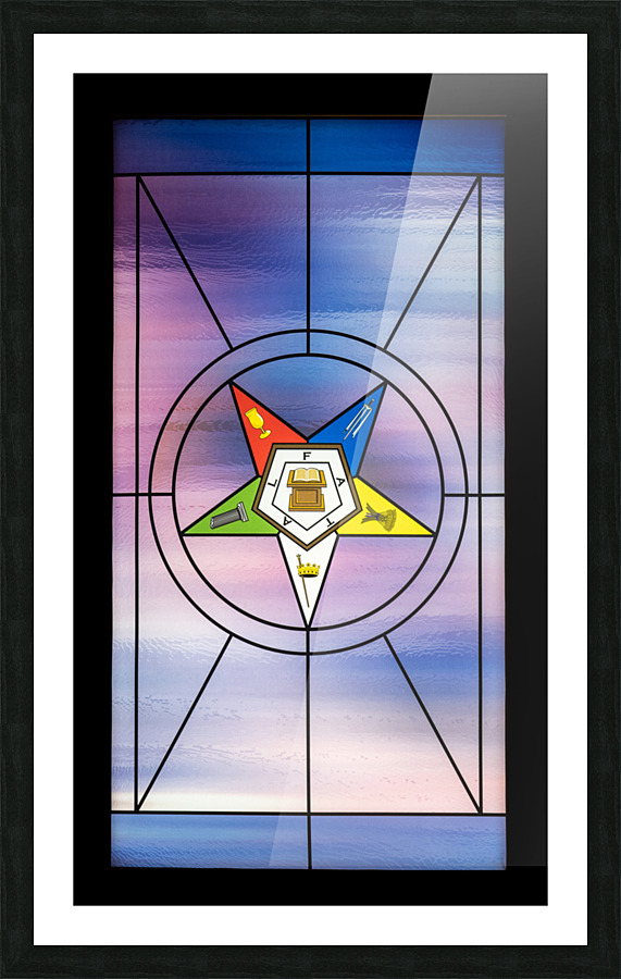 Stained glass window for the order of the Eastern Star Impression et Cadre photo