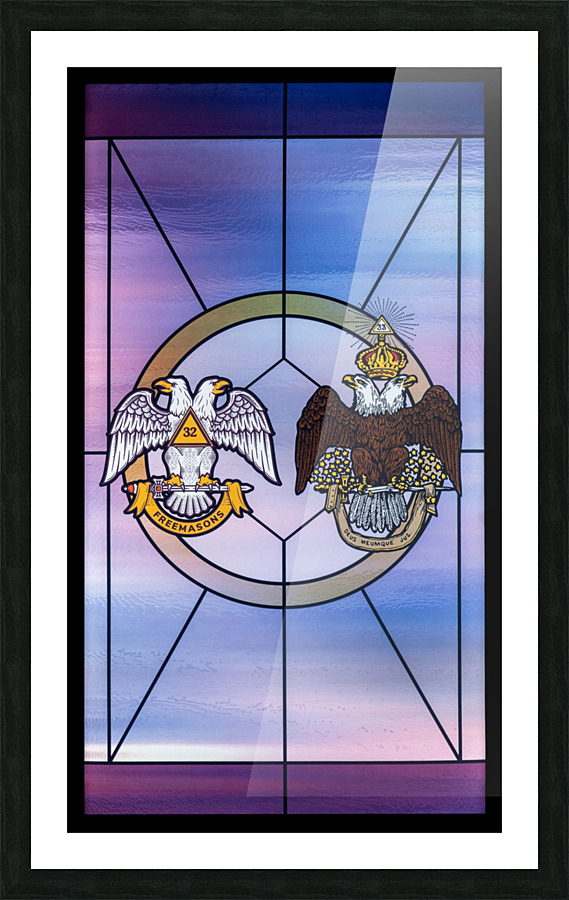 Stained glass window for the order of the Scottish Rite Picture Frame print