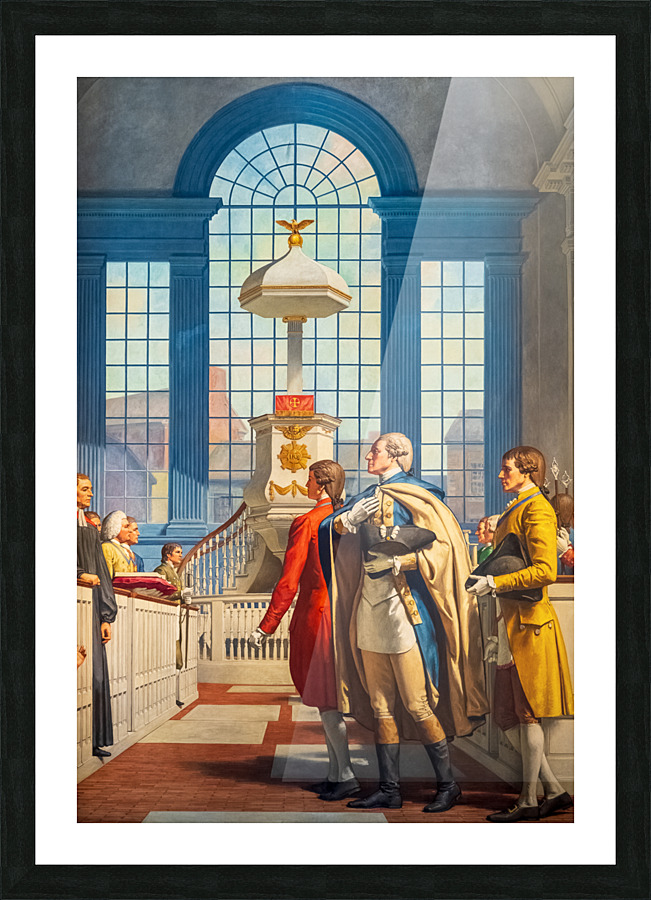 Detail of wall mural of George Washington Picture Frame print