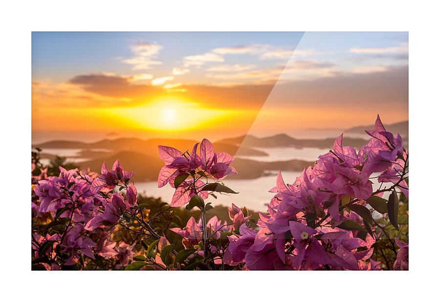 Sunset over Charlotte Amalie St Thomas Picture Frame print