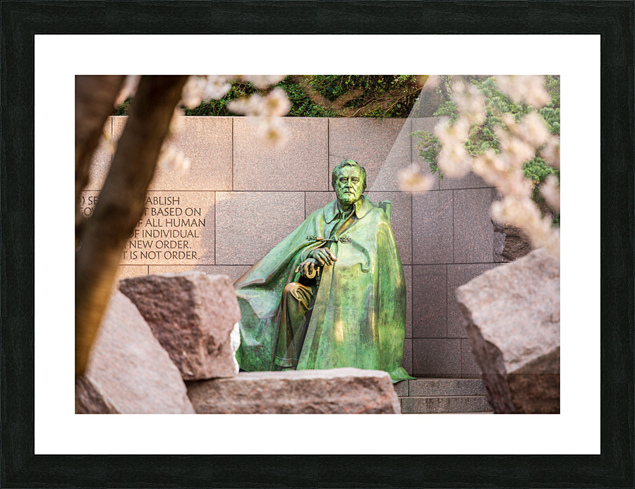 Statue at Roosevelt memorial Washington DC Picture Frame print