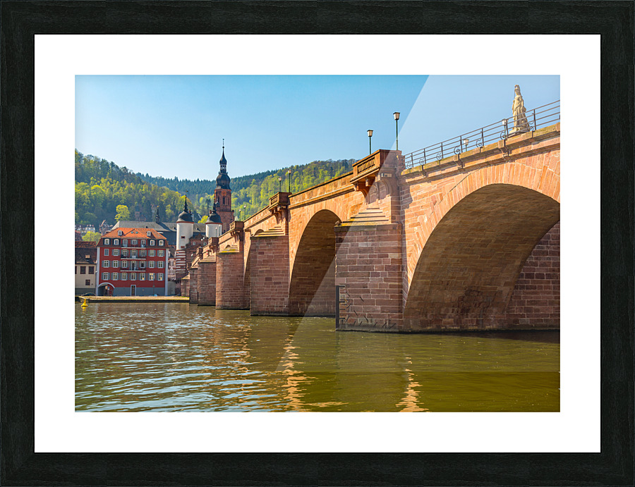 Old bridge into town of Heidelberg Germany Picture Frame print