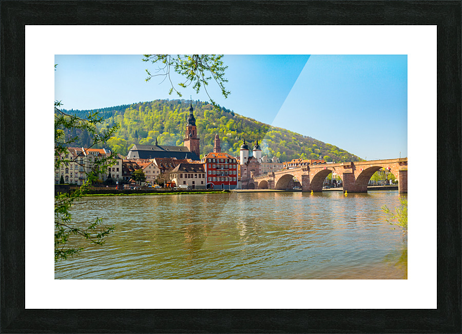 Old bridge into town of Heidelberg Germany Picture Frame print