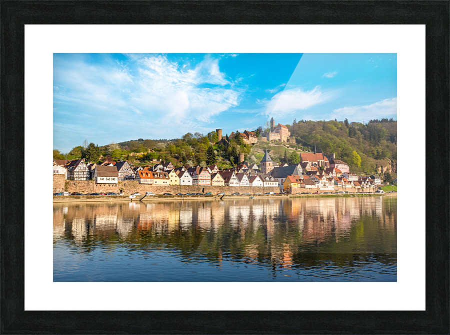 Town of Hirschhorn Hesse Germany Picture Frame print