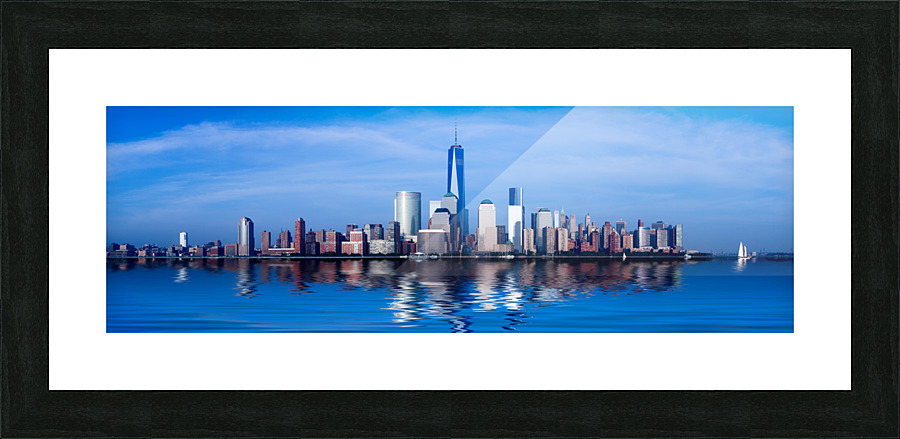 Panorama of Lower Manhattan at dusk Picture Frame print