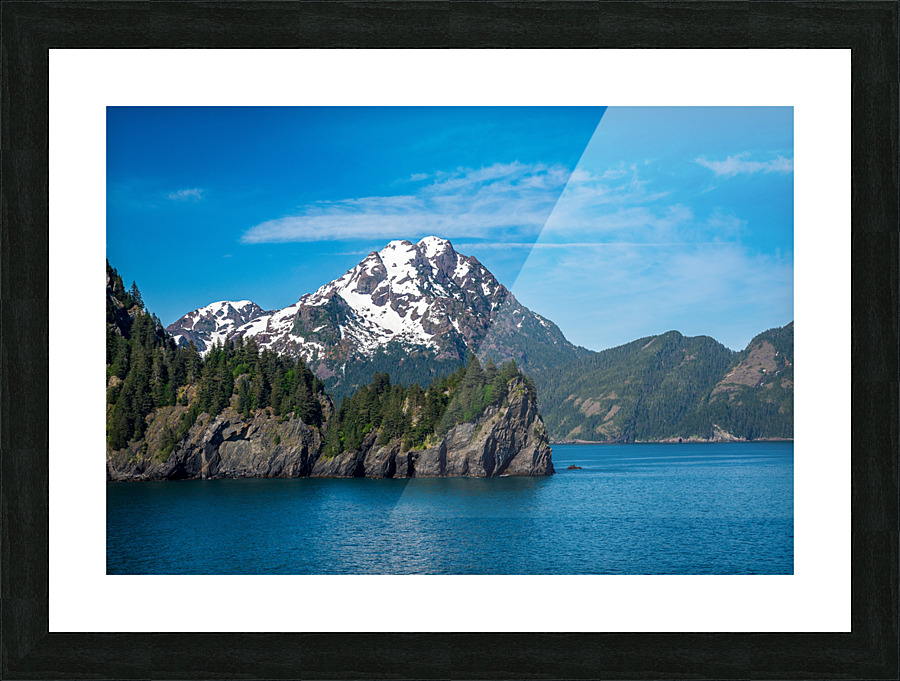 Rocky outcrops in the bay at Seward in Alaska Picture Frame print