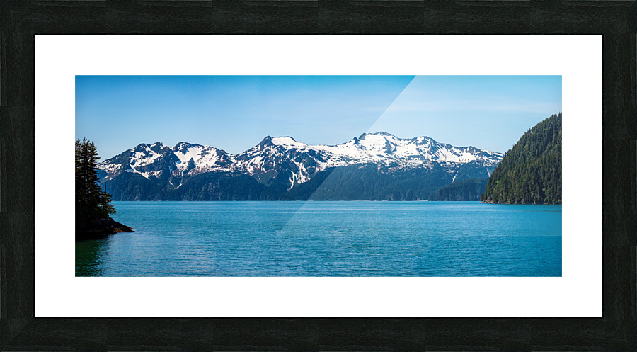 Panorama of mountains by Resurrection bay near Seward in Alaska Picture Frame print