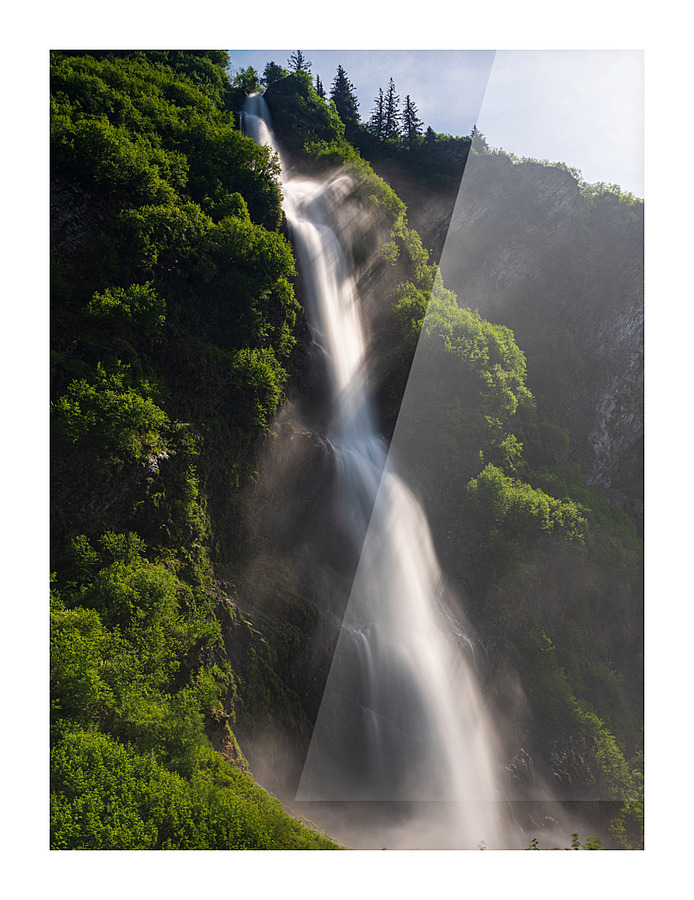 Dramatic waterfall of Bridal Veil Falls in Keystone Canyon Picture Frame print
