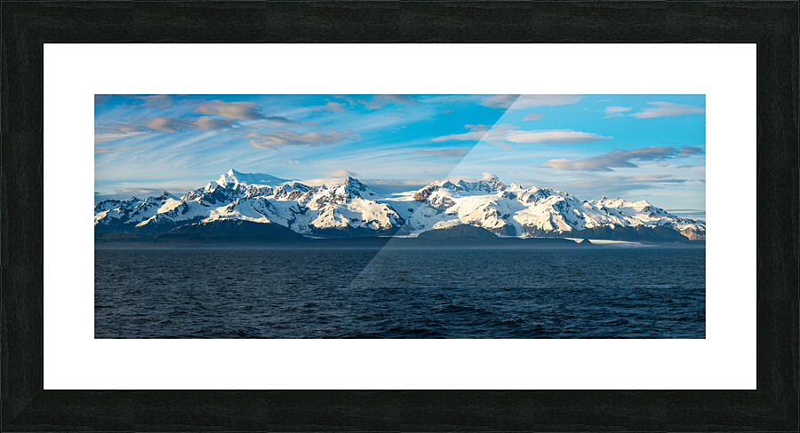 Sidelight on Mt Fairweather and the Glacier Bay National Park in Picture Frame print