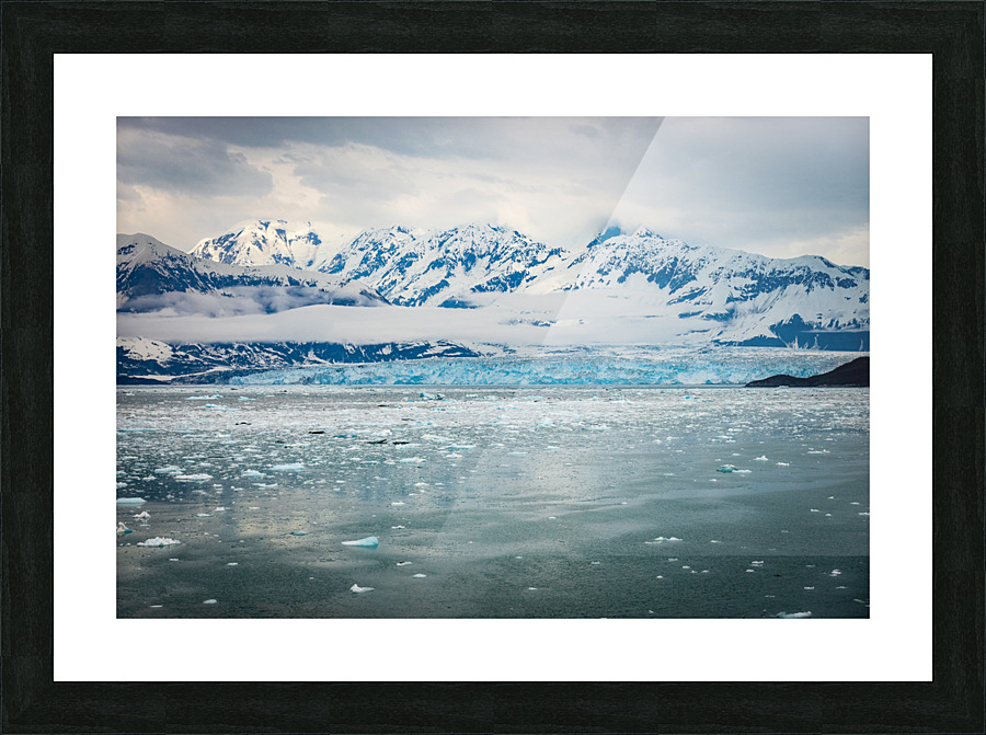 The Hubbard glacier near Valdez in Alaska on cloudy day Picture Frame print