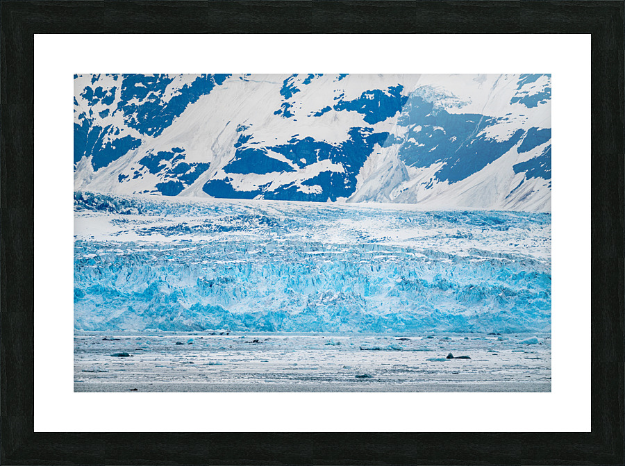 The Hubbard glacier near Valdez in Alaska on cloudy day Picture Frame print