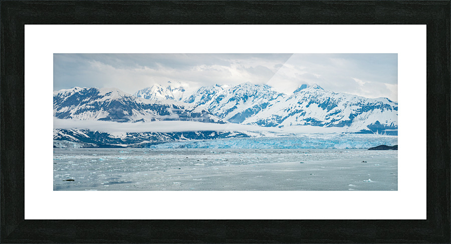 The Hubbard glacier near Valdez in Alaska on cloudy day Picture Frame print