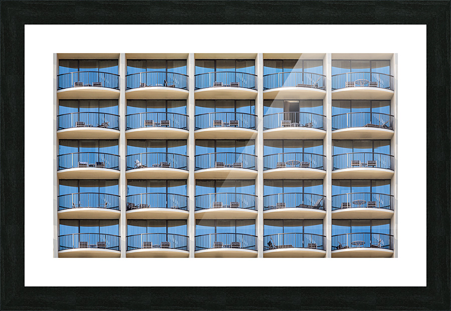 Pattern of hotel room balconies  Picture Frame print