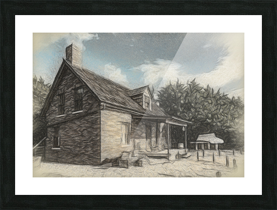 Charcoal drawing of Lighthouse keeper house Bill Baggs Impression et Cadre photo