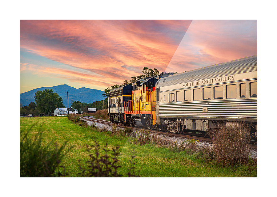 Potomac Eagle train in the evening Picture Frame print