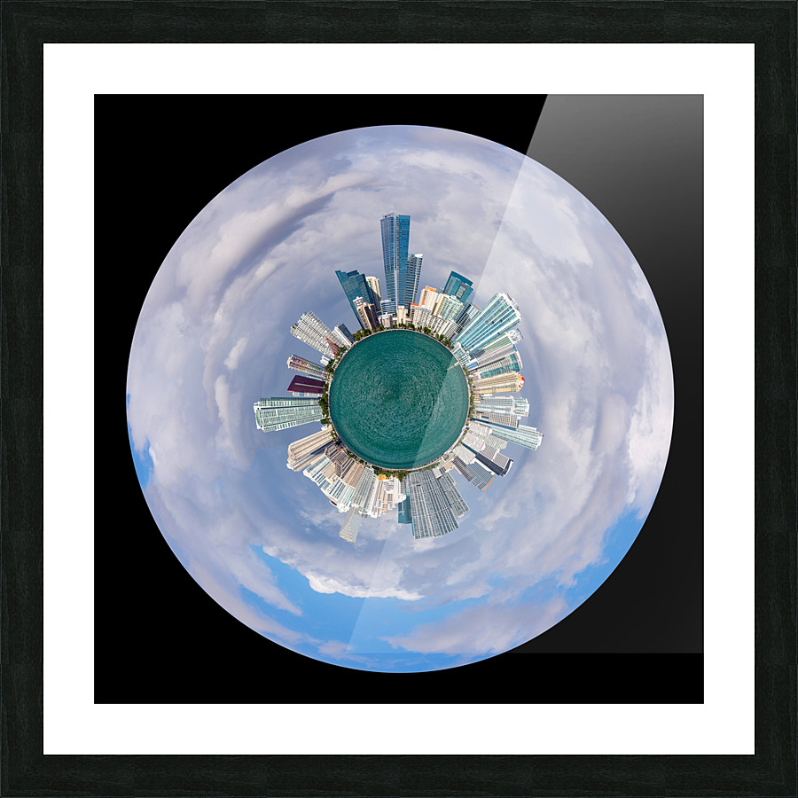 Little earth circular view of Miami Skyline Picture Frame print