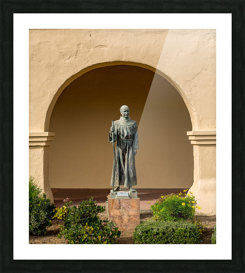 Father Junipero Serra statue Santa Ines Mission Picture Frame print