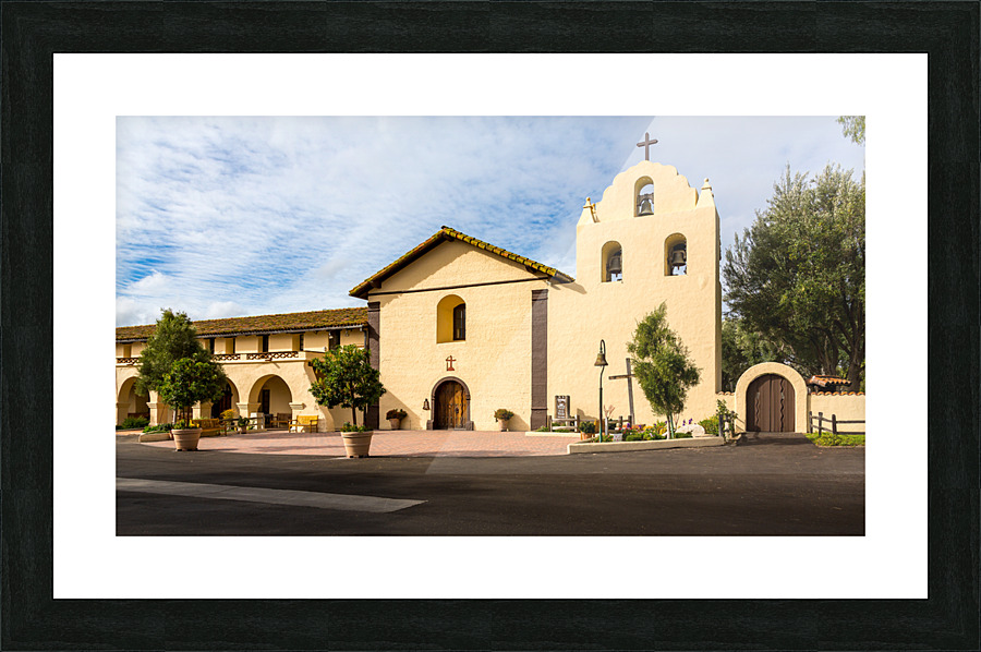 Cloudy day at Santa Ines Mission California Picture Frame print