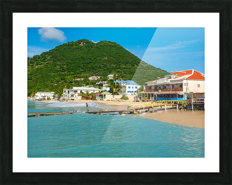 Beach at Grand Case in St Martin Caribbean Picture Frame print