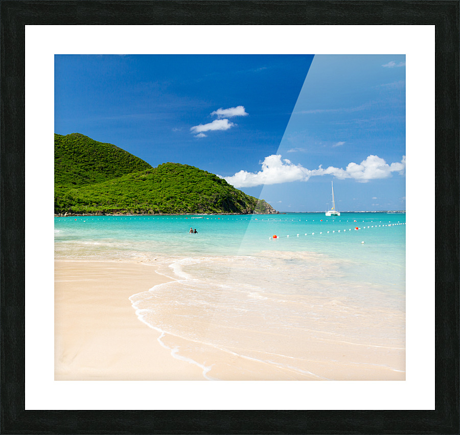 Glorious beach at Anse Marcel on St Martin Picture Frame print