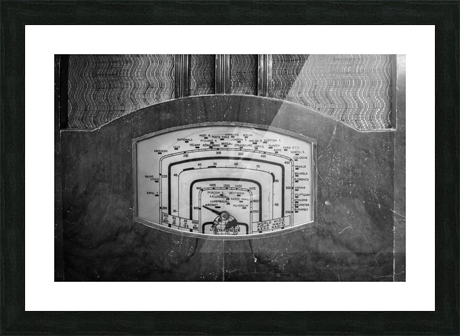 Tuning dial on Brunswick short wave radio Picture Frame print